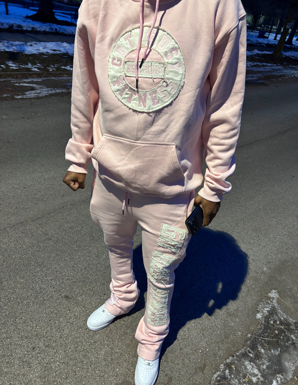 GET BUSY LOGO SUIT SUNFADED FLARED