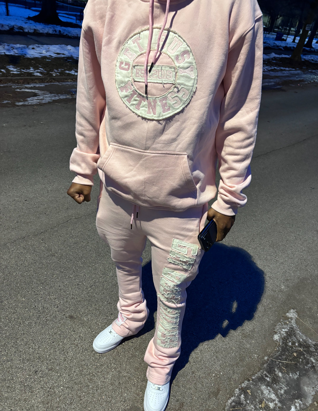 GET BUSY LOGO SUIT SUNFADED FLARED